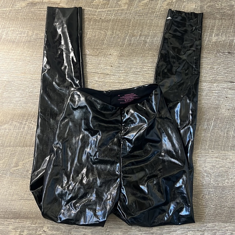 Commando Faux Patent Leather High Waisted Black Legging Size XS